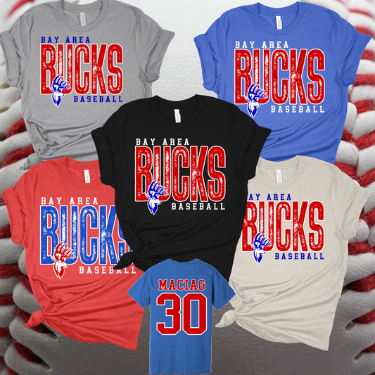 Bay Area Bucks - Distressed Tall Logo Premium Tee (Youth & Adult)