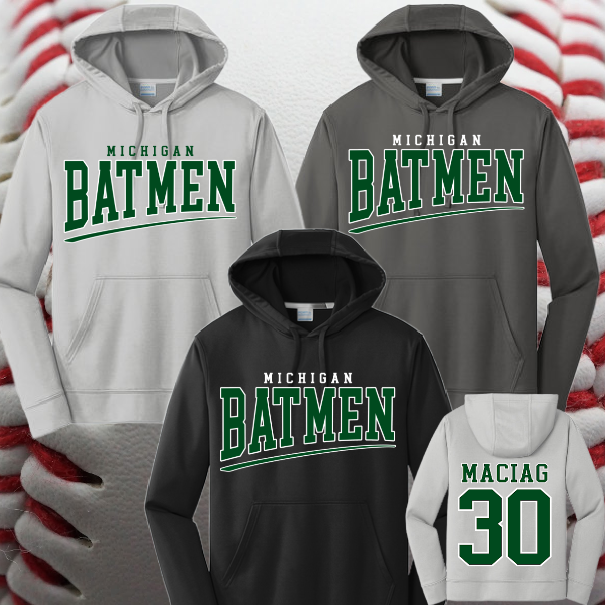 Michigan Batmen - Swoodh Logo Performance Hoodie (Youth & Adult)