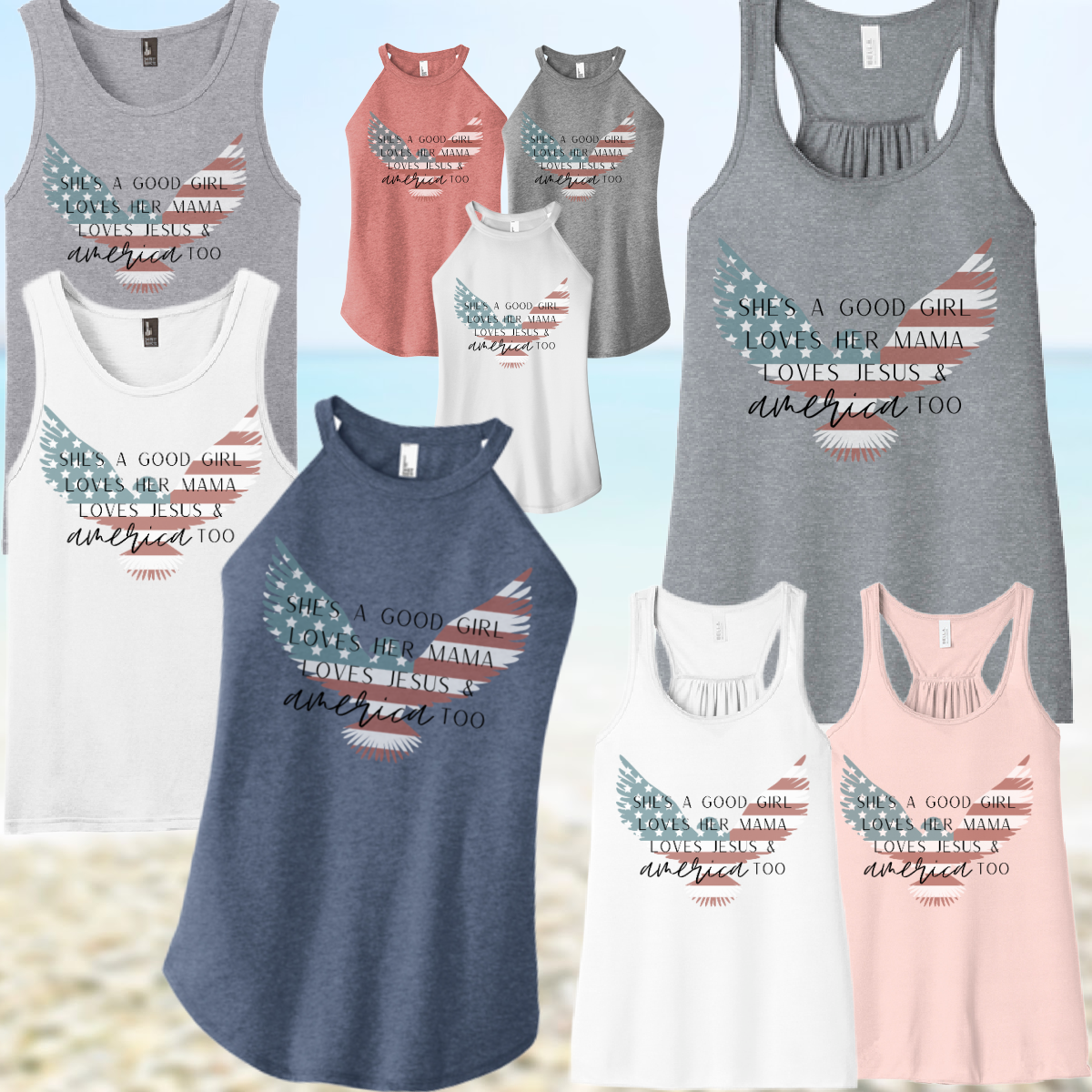 She's A Good Girl Eagle Flag Tank
