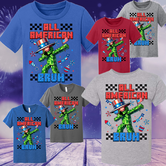 All American Bruh Mine Craft Tee (Youth)