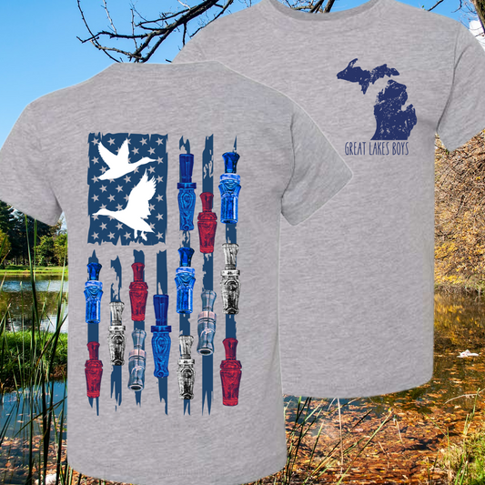 Great Lakes Boys - USA Duck Call Flag Premium Tee (Toddler, Youth & Adult)