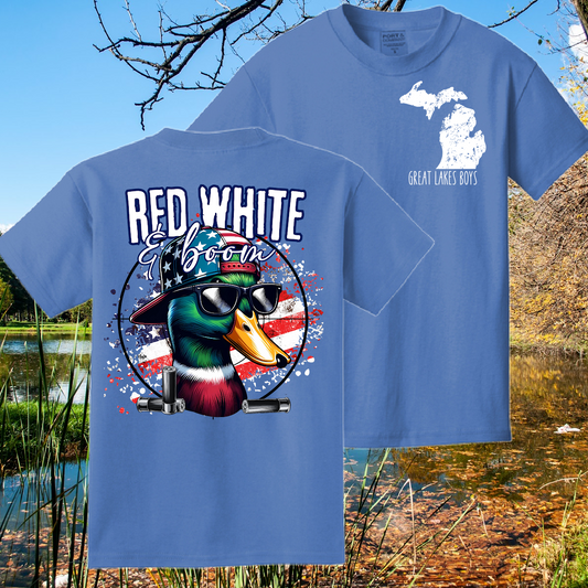 Great Lakes Boys - Red White & Boom Duck Beach Wash Tee (Youth & Adult)