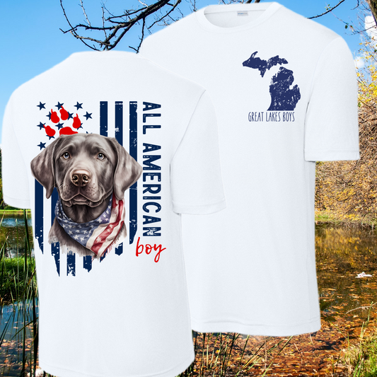Great Lakes Boys - All American Boy Silver Lab Performance Tee (Youth & Adult)