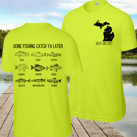 Great Lakes Boys - Gone Fishing Catch Ya Later Collage Performance Tee (Youth & Adult)