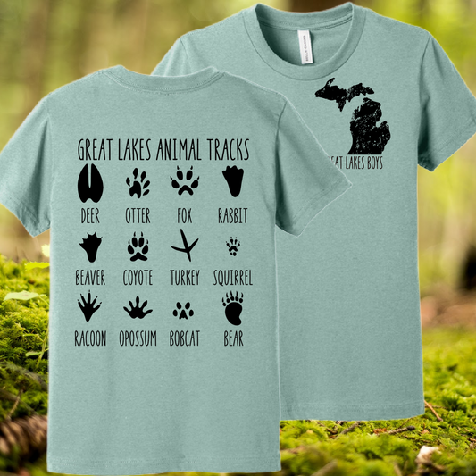 Great Lakes Boys - Great Lakes Animal Tracks Collage Premium Tee (Toddler, Youth & Adult)