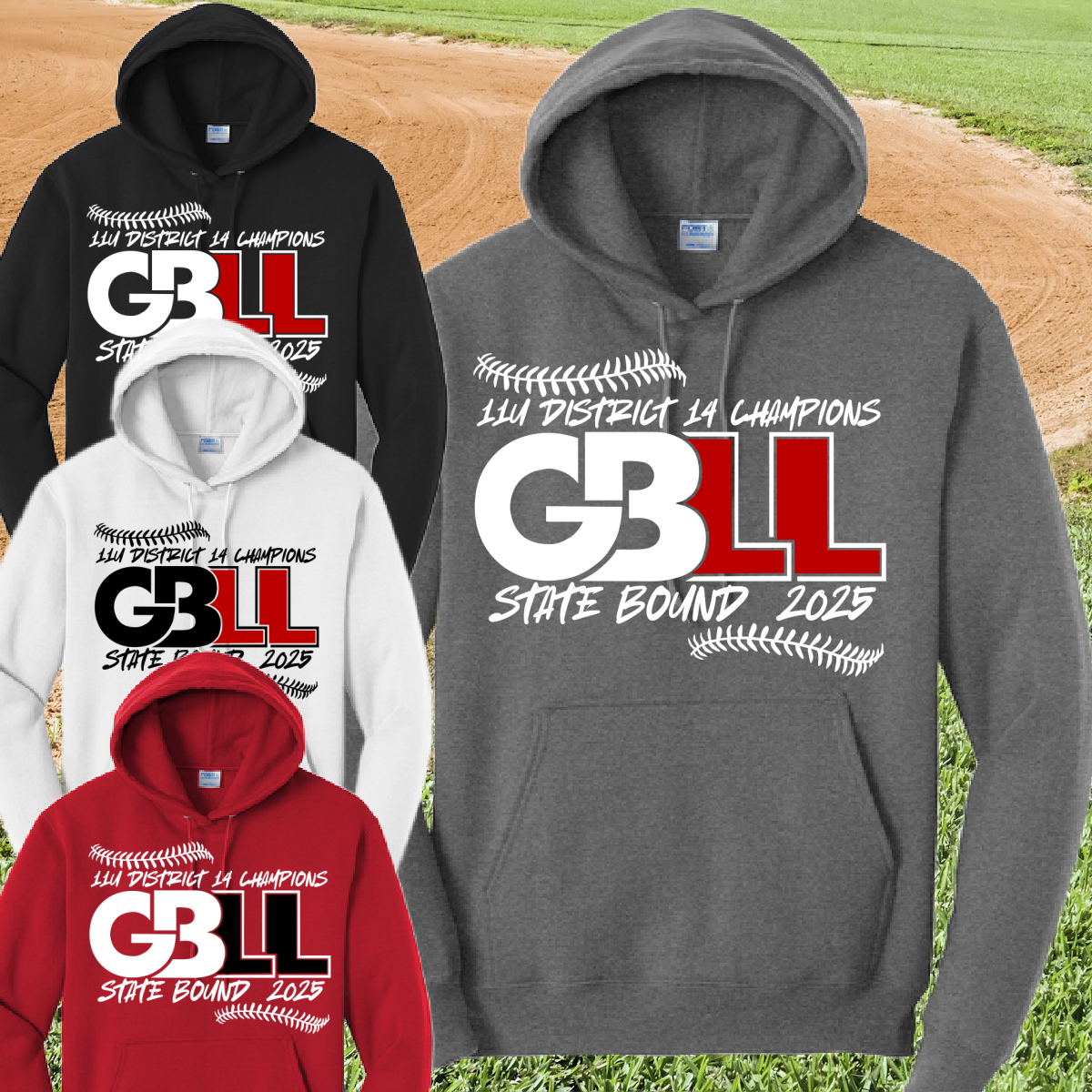 Greater Bay Little League - 2025 District Champs STATE BOUND Basic Hoodie (Youth & Adult)