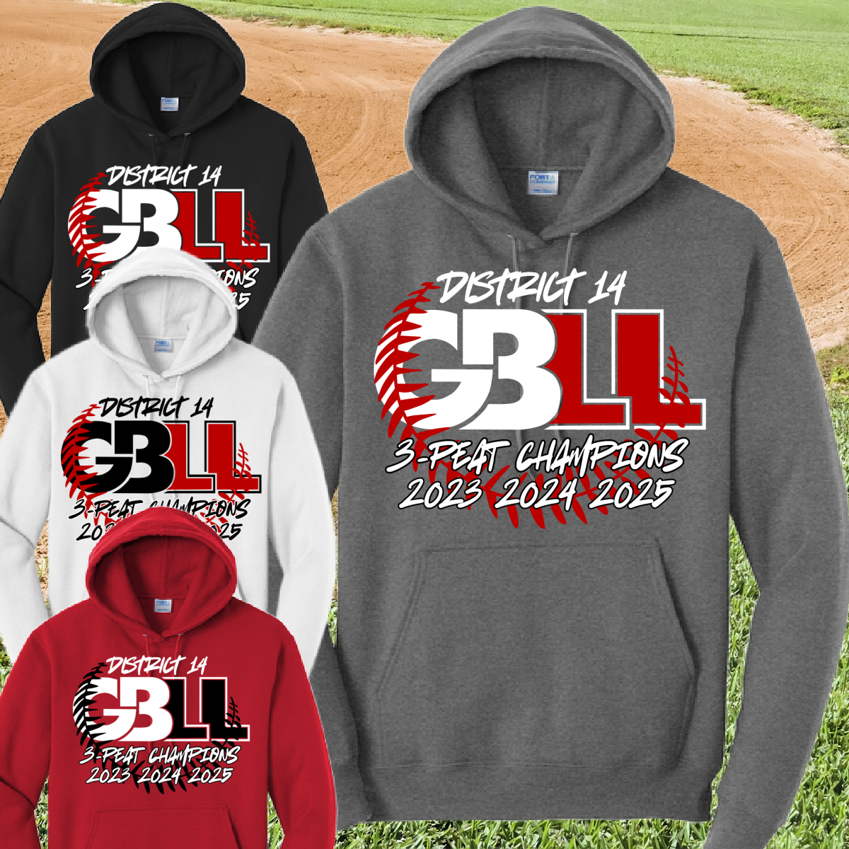 Greater Bay Little League - 2025 11U District Champs 3-PEAT Basic Hoodie (Youth & Adult)