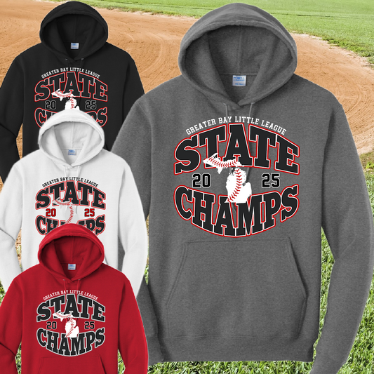 Greater Bay Little League - 2025 11U State Champs Option #1 Basic Hoodie (Youth & Adult)