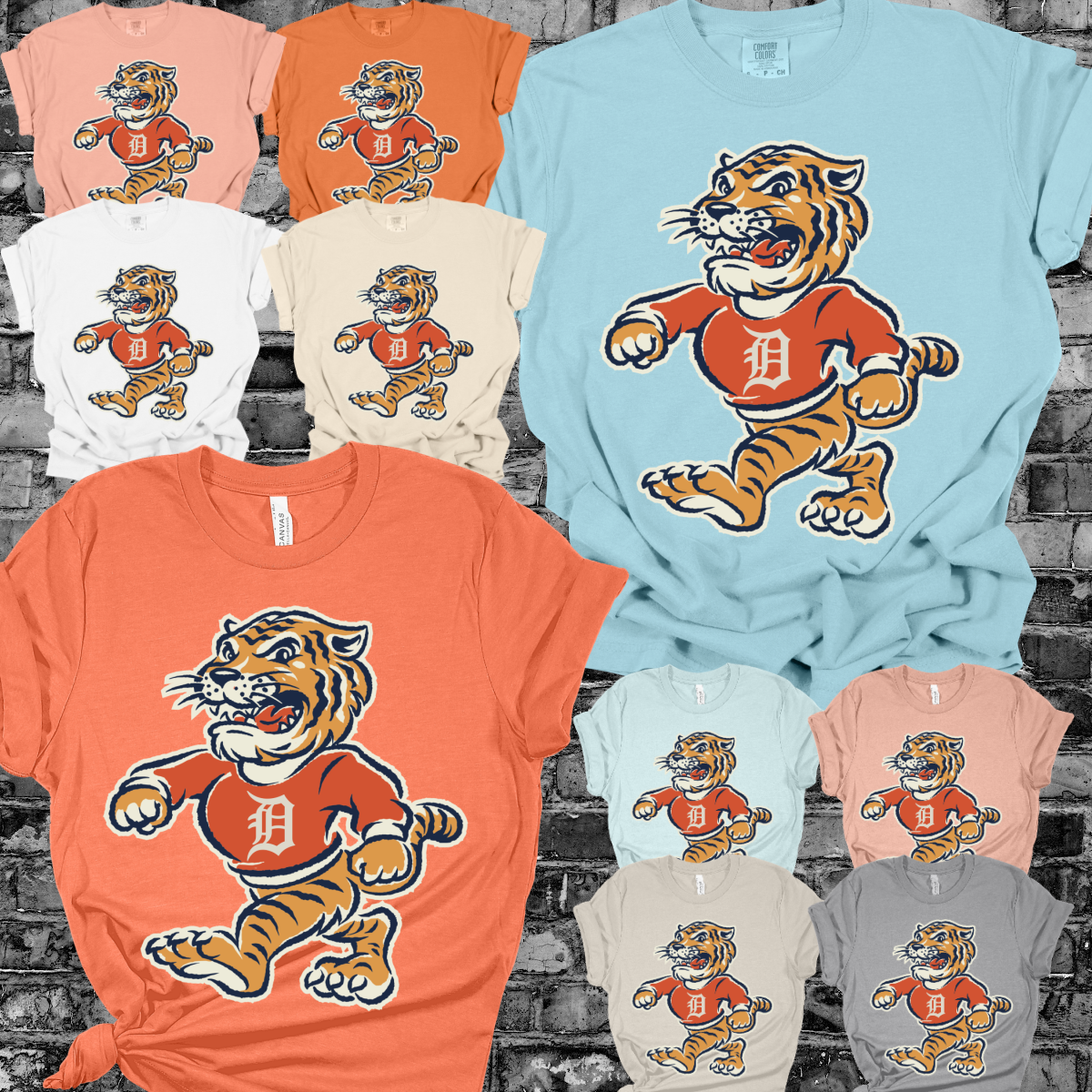 Detroit Baseball - Vintage Mascot Tee (No Wording)