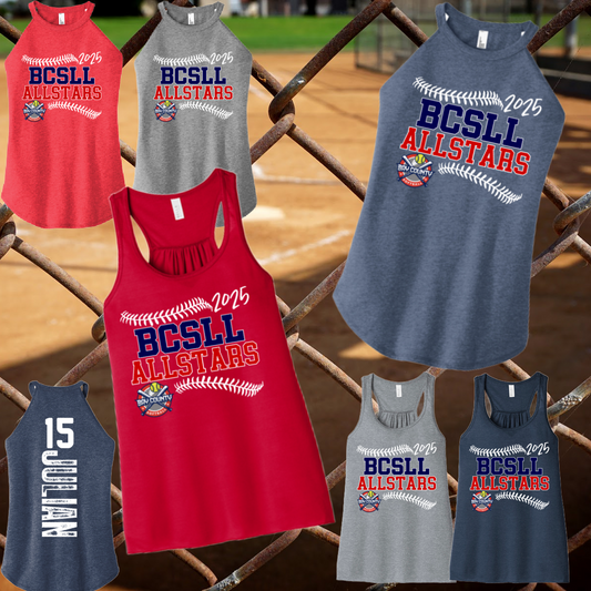 BCSLL - Stitches Premium Tank w/Vertical Name & Number