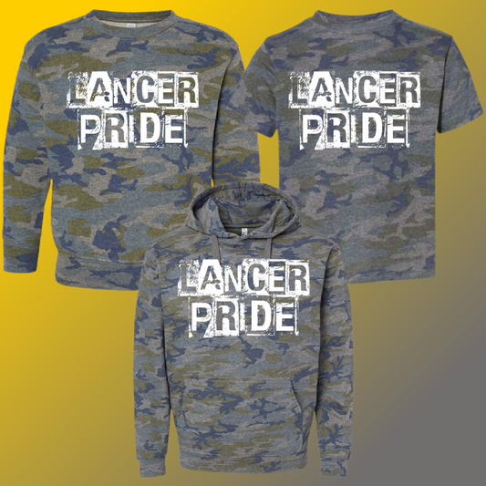 Bullock Creek Lancers  - Camouflage Distressed Block Tee & Sweatshirt