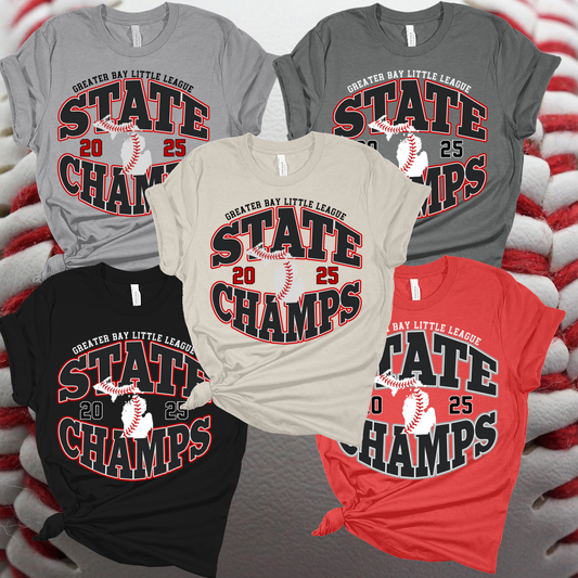 Greater Bay Little League - 22025 11U State Champs Option #1 Premium Tee (Toddler, Youth & Adult)