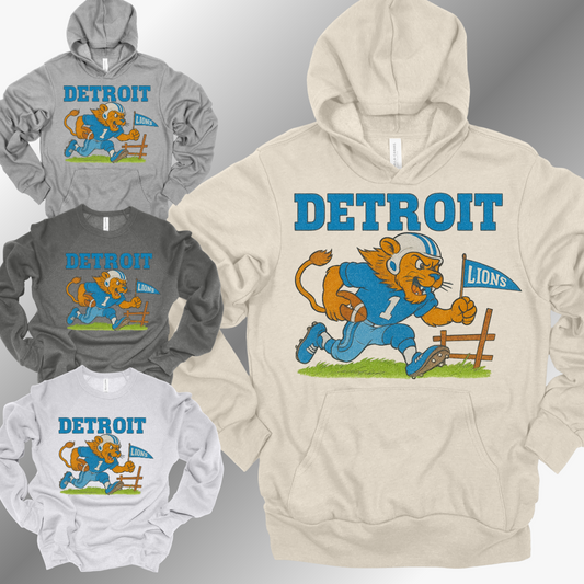 Detroit Football - Vintage Mascot Sweatshirt