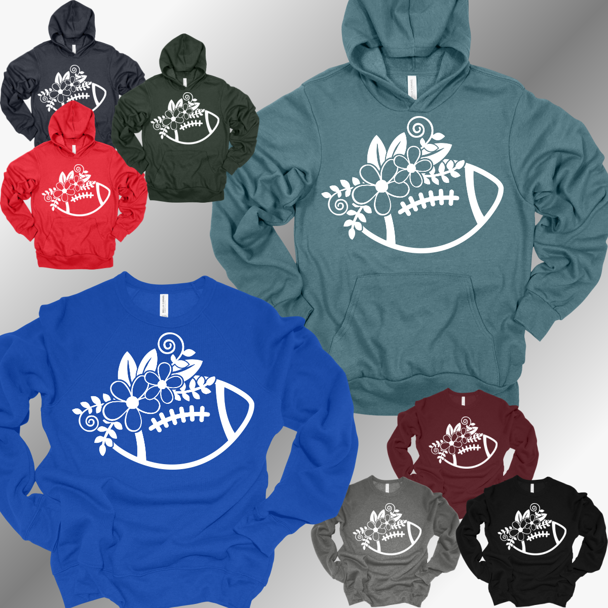 Football - Simple Floral Premium Sweatshirt