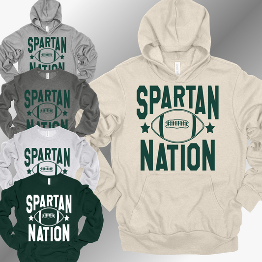 Pinconning Spartans - Spartan Nation Football Premium Sweatshirt (Adult)