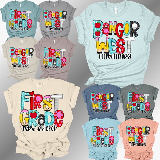 School Alpha Personalized Tee ANY WORDING! (Adult)