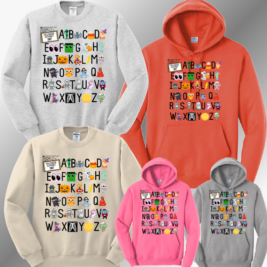 Halloween - Teacher Alphabet Basic Sweatshirt