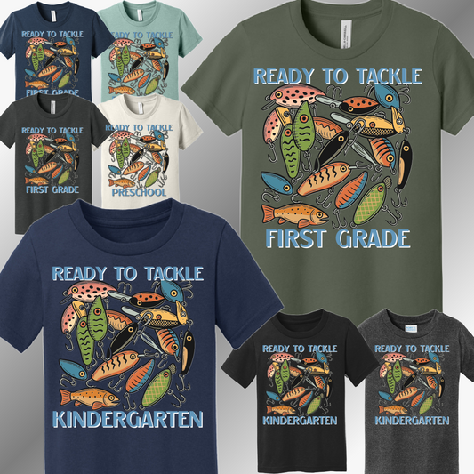 Ready To Tackle School - Grade Level Fishing Tees (Youth)