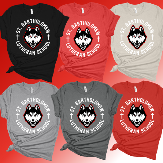 St. Bartholomew School - Round Mascot Premium Tee - MADE TO ORDER/TWO WEEKS