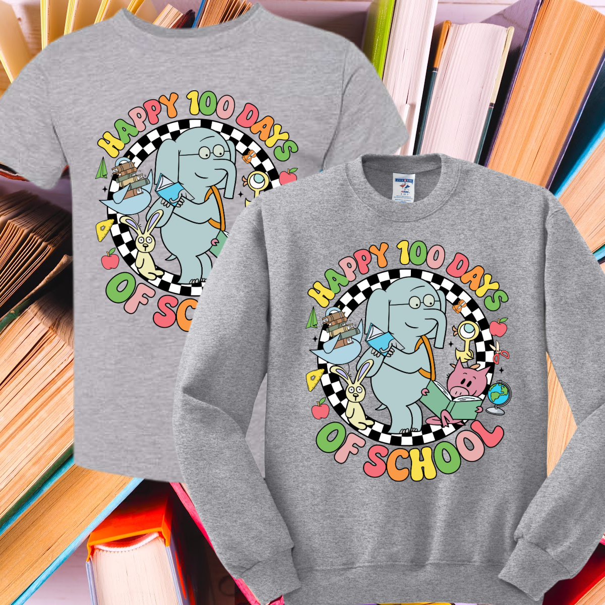 Happy 100 Days of School - Elephant & Piggie (Adult)