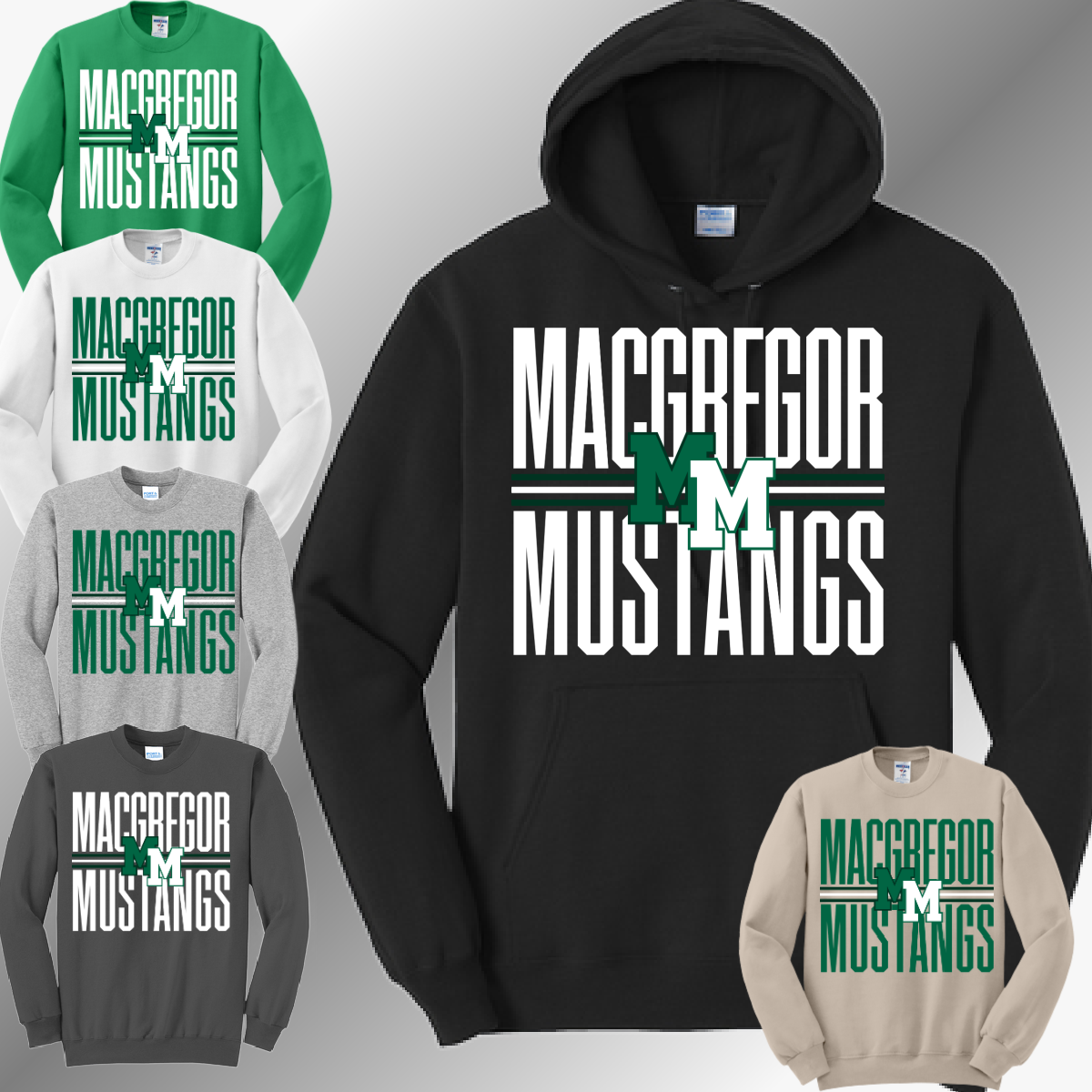 MacGregor Mustangs - School Name Basic Sweatshirt (Youth & Adult)