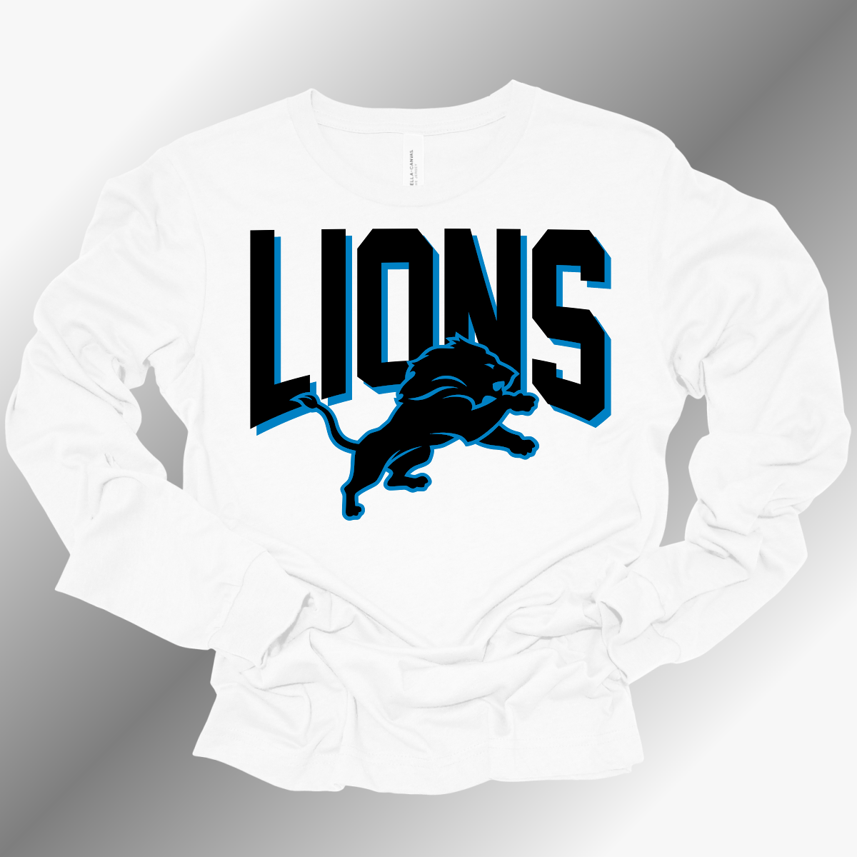 Detroit Football READY TO SHIP - White Long Sleeve Tee (Adult)