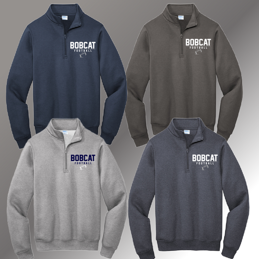 Bobcat Football - Basic Quarter Zip Sweatshirt (Youth & Adult)