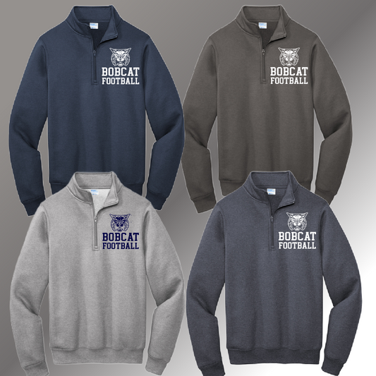 Bobcat Football - Basic Quarter Zip Sweatshirt (Youth & Adult)