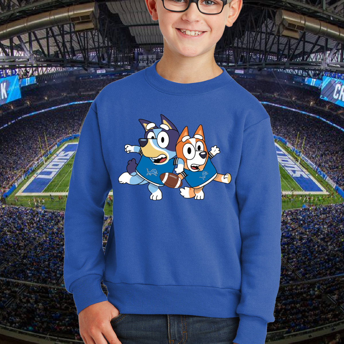 Detroit Lions Bluey Sweatshirt (Youth)