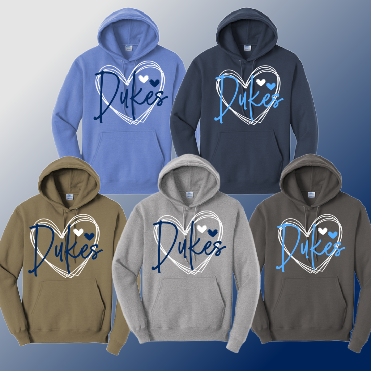 Dukes - Heart Basic Hoodie (Youth & Adult) - MADE TO ORDER/TWO WEEKS