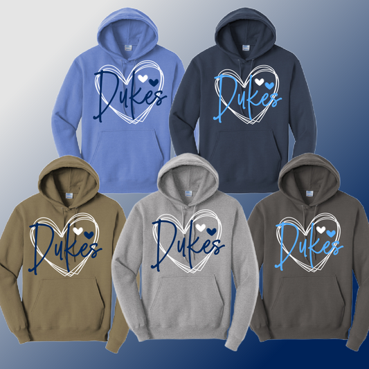 Dukes - Heart Basic Hoodie (Youth & Adult) - MADE TO ORDER/TWO WEEKS