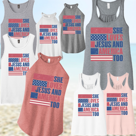 Loves Jesus & America Too Tank