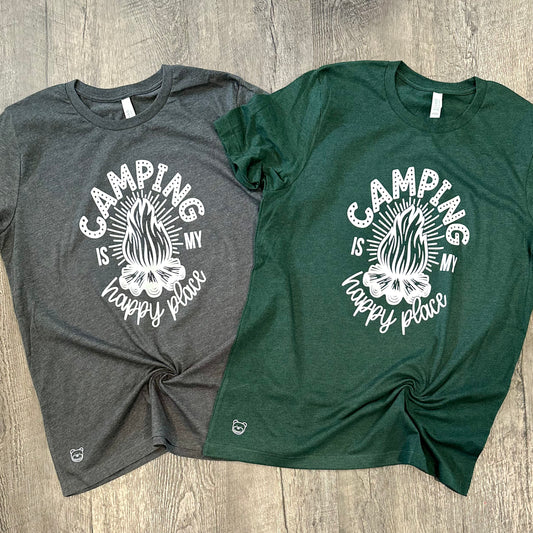 Camping Is My Happy Place Tee - Ready To Ship**