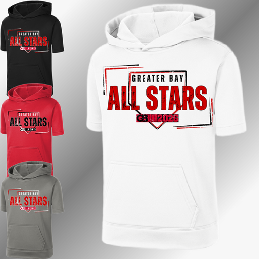 GBLL 2026 Allstars Grunge Logo - Short Sleeve Performance Hoodie (Youth & Adult)