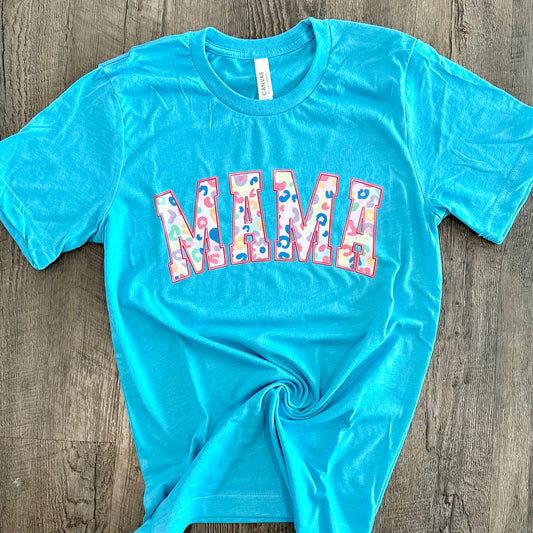 Colorful Leopard Mama Tee - Ready To Ship**