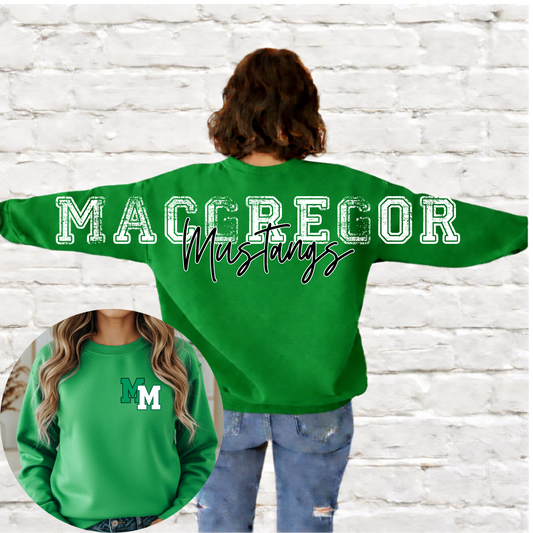 MacGregor Mustangs - Big Across The Back Crewneck (Kelly Green)
