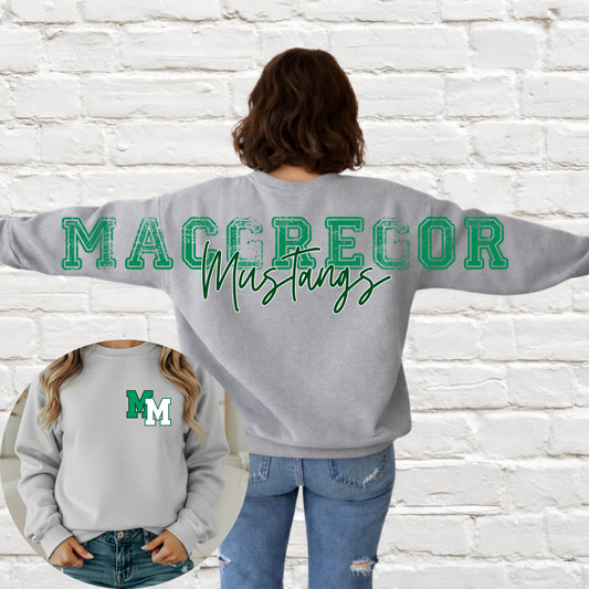 MacGregor Mustangs - Big Across The Back Crewneck (Athletic Gray)