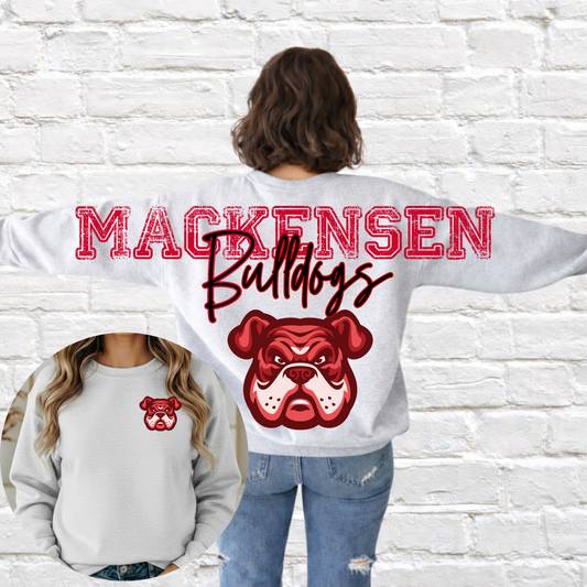 Mackenson Bulldogs - Big Across The Back Crewneck w/Logo on Back