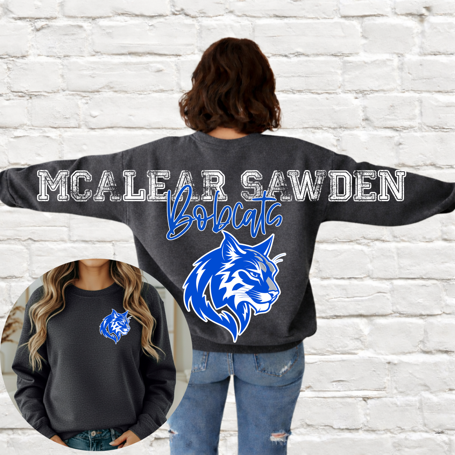 McAlear Sawden Bobcats - Big Across The Back Crewneck w/Logo on Back