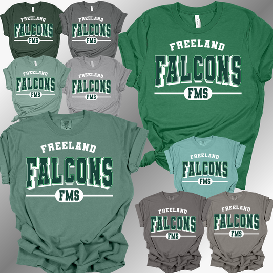 Freeland Falcons MIDDLE SCHOOL - Varsity Curved Tee (Adult)
