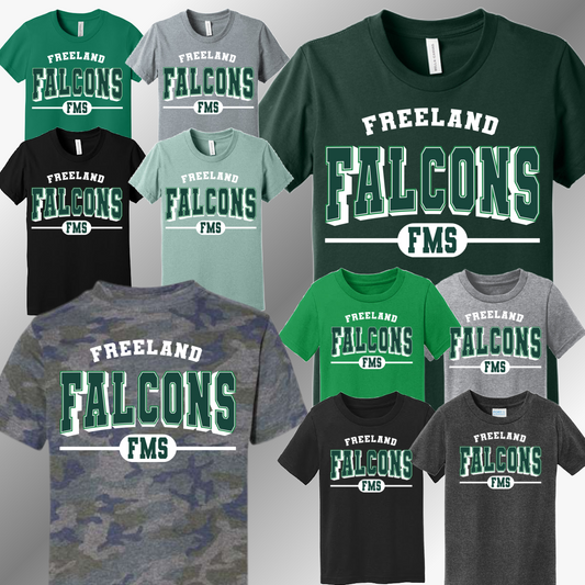 Freeland Falcons MIDDLE SCHOOL - Varsity Curved Tee (Youth)