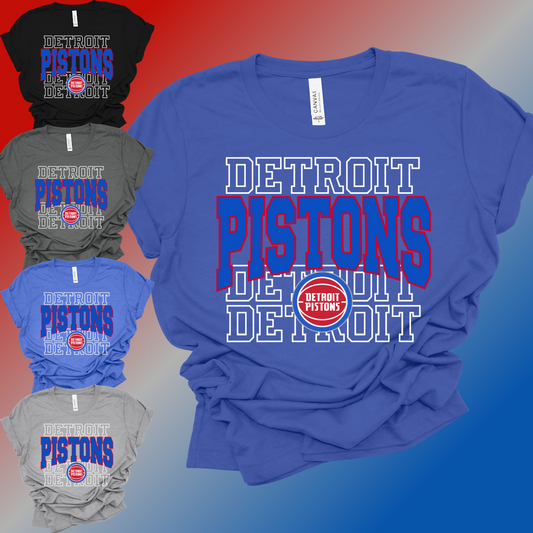 Detroit Basketball Repeating - Bella Canvas Tee (Adult)