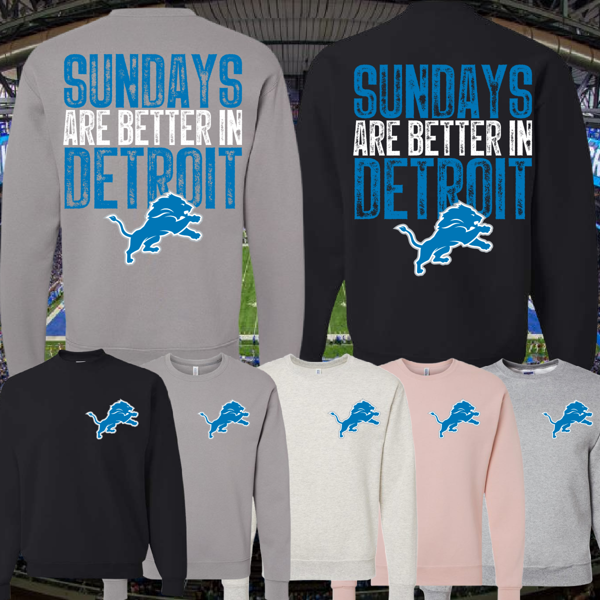 Lions SUNDAYS-BACK DESIGN Basic Crewneck (Adult) - MADE TO ORDER/TWO WEEKS (Copy)