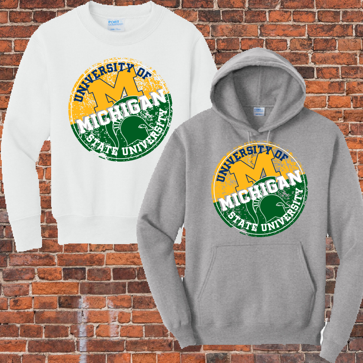 U of M/MSU Divided Basic Sweatshirt (Youth & Adult) - MADE TO ORDER/TWO WEEKS