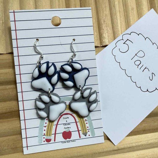 John Glenn Bobcats - Double Paw Earrings