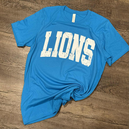 Ready To Ship - Detroit Football Arched Distressed Bella Tee