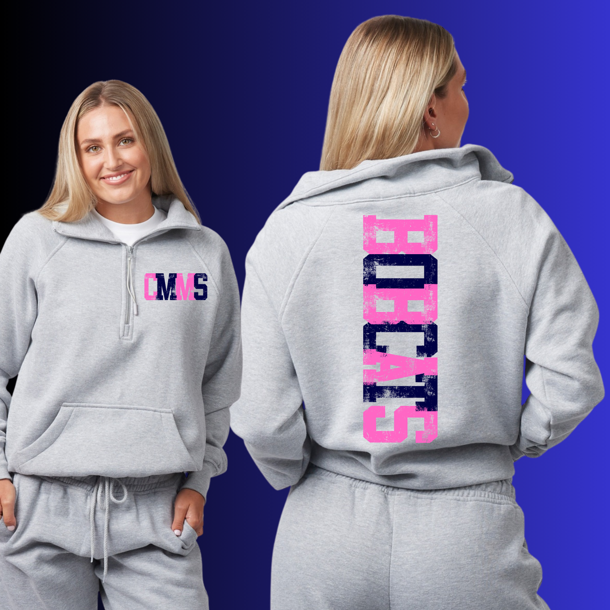CMMS Bangor Bobcats Fundraiser - 1/4 Zip Crewneck (Youth & Adult)