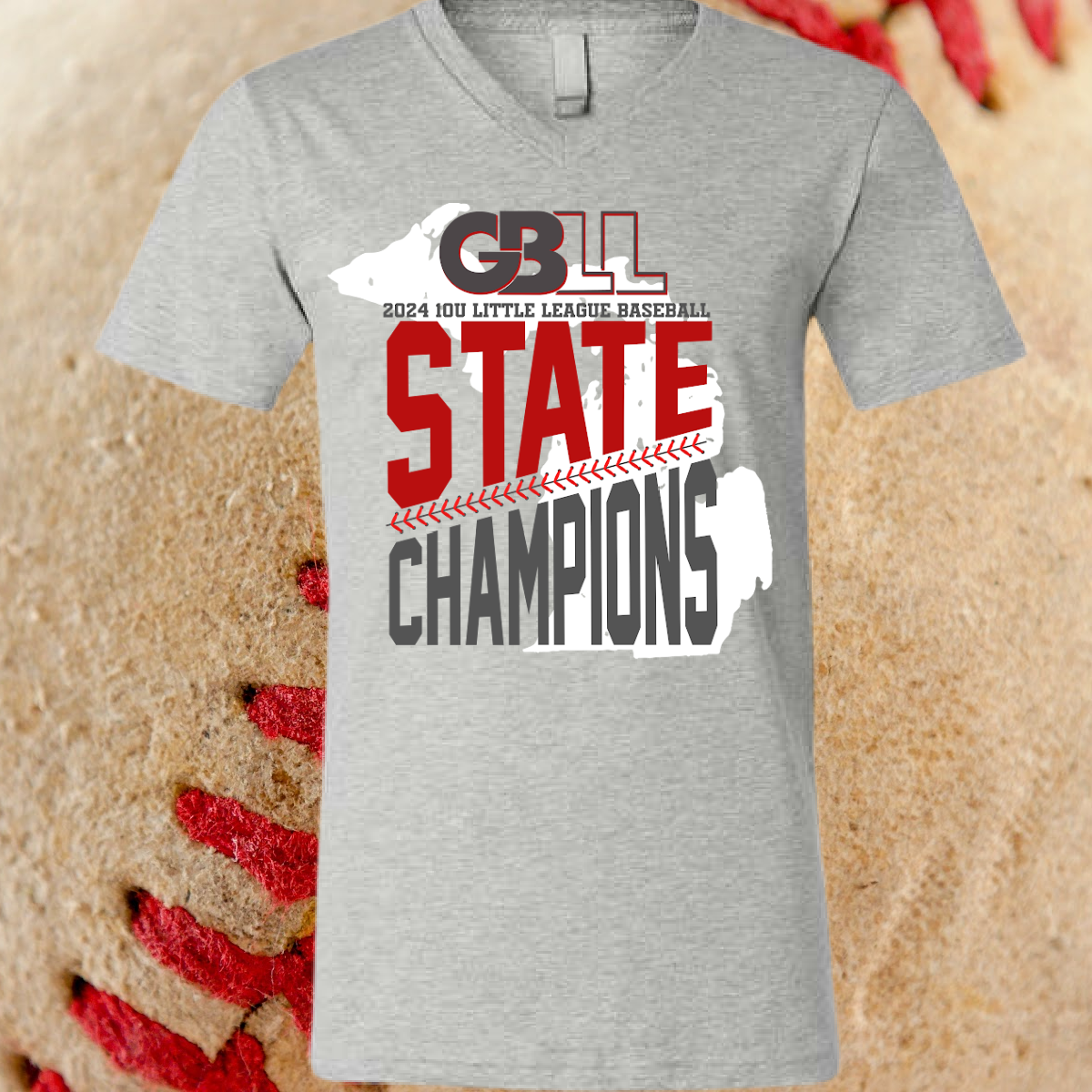 2024 GBLL 10U State Champs - V Neck Tees (Adult)