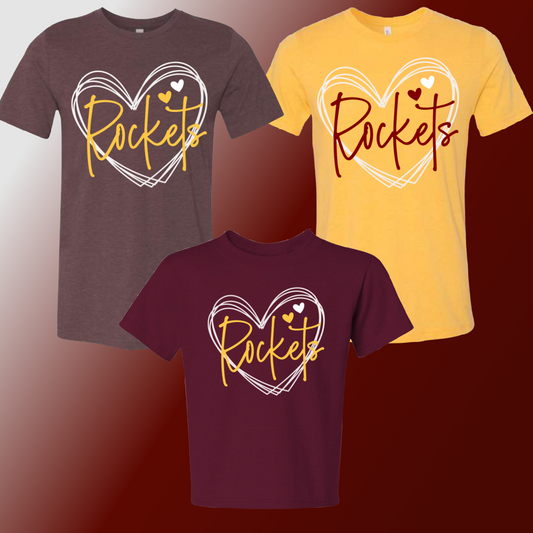 Reese Rockets - Heart Tee (Youth & Adult Sizes Available)