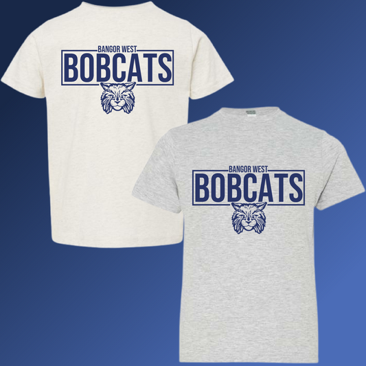 Bobcats - Logo Block Tee YOU PICK THE SCHOOL! (Youth & Adult Sizes Available)